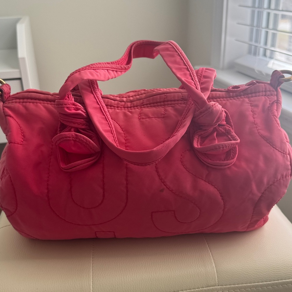 Marc by Marc Jacobs Hot Pink Quilted Nylon Barrel Bag with Strap - Picture 7 of 16